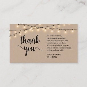 Carte D'accompagnement Merci mariage, Russe moderne Brown Kraft