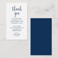 Merci mariage, Script moderne, Bleu de marine clas