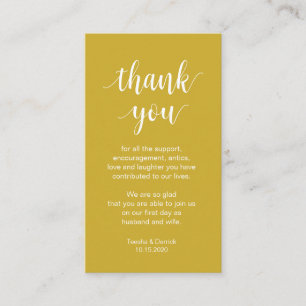 Carte D'accompagnement Merci mariage, Script simple moderne