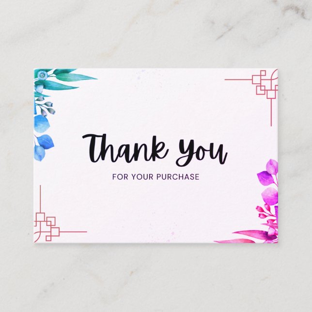 Carte D'accompagnement Merci pour votre achat! (Devant)