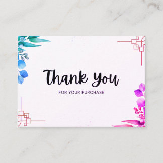 Carte D'accompagnement Merci pour votre achat!