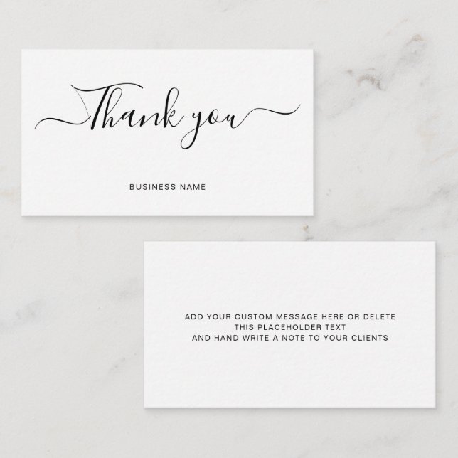 Carte D'accompagnement Merci professionnel (Devant / Derrière)