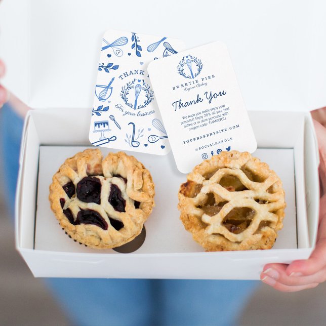 Carte D'accompagnement Merci Royal Blue Baking Utensio Boulangerie (Créateur téléchargé)