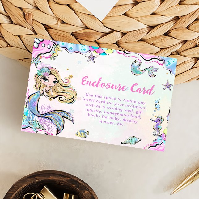 Carte D'accompagnement Mermaid Girl 5th Birthday Party (Créateur téléchargé)