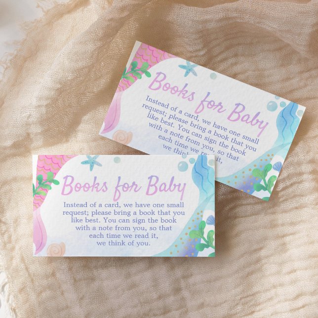 Carte D'accompagnement Mermaid Under the Sea Baby shower Livres pour bébé (Créateur téléchargé)