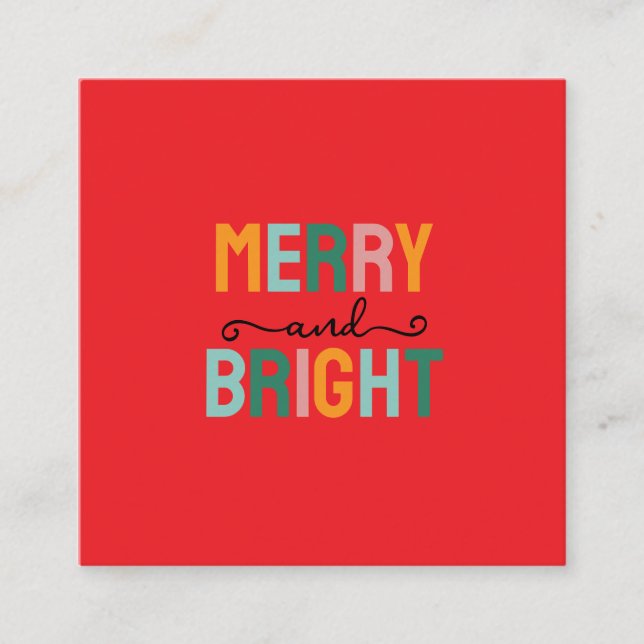 Carte D'accompagnement Merry Christmas Classical Unique Minimalist Plain (Devant)