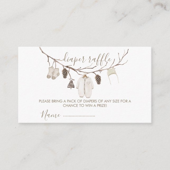 Carte D'accompagnement Merry Little Christmas  Diaper Raffle Baby Shower  (Devant)