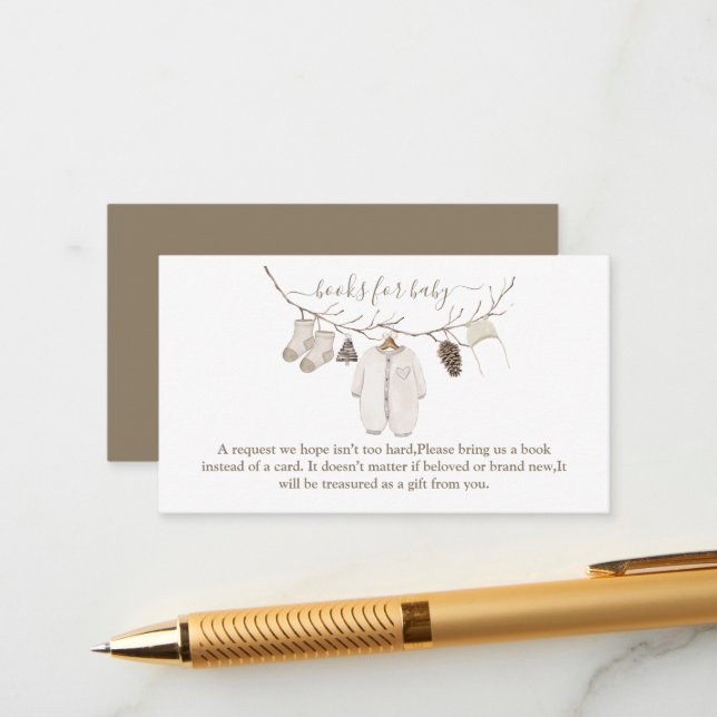 Carte D'accompagnement Merry Little Christmas Winter Baby Shower (Devant/Arrière en situation)