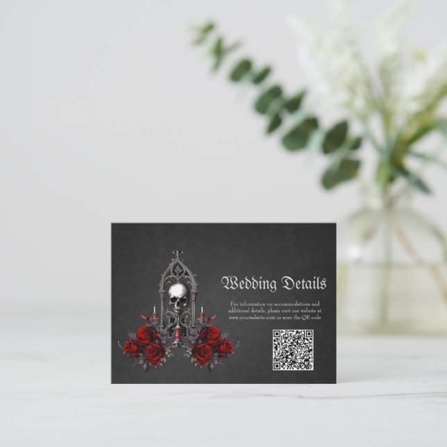 Carte D'accompagnement Merveilleux design mariage gothique foncé (Debout devant)