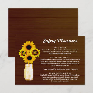 Carte D'accompagnement Mesure de sécurité pour pot Mason à fleurs jaune r