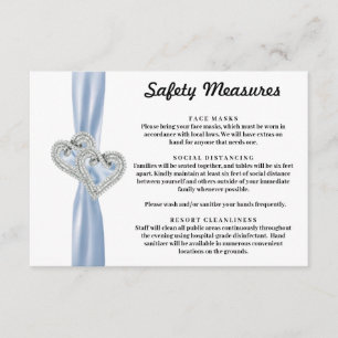 Carte D'accompagnement Mesures de sécurité à ruban bleu Diamond Hearts