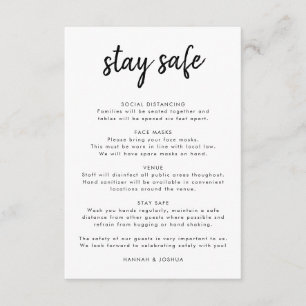 Carte D'accompagnement Mesures de sécurité   Covid-19 Modern Script Maria