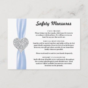 Carte D'accompagnement Mesures de sécurité Diamond Heart Blue Ribbon