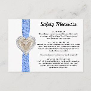 Carte D'accompagnement Mesures de sécurité Licorne Bleu Dentelle