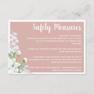 Carte D'accompagnement Mesures de sécurité pour les fleurs blanches roman