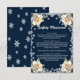 Carte D'accompagnement Mesures de sécurité pour Noël flocon de neige rose