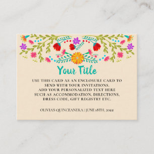 Carte D'accompagnement Mexicain Fiesta Floral Champagne Personnalisé