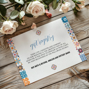 Carte D'accompagnement Mexicaine Talavera Coloré Floral Fiesta Mariage