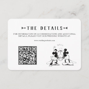 Carte D'accompagnement Mickey & Minnie Mariage Confettis Roses