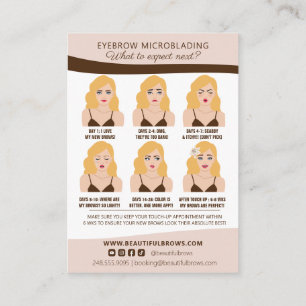 Carte D'accompagnement Microblading Brow Aftercare & Nomination Reminder