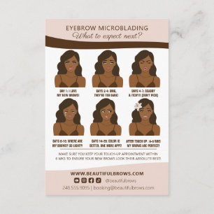 Carte D'accompagnement Microblading Brow Aftercare & Nomination Reminder