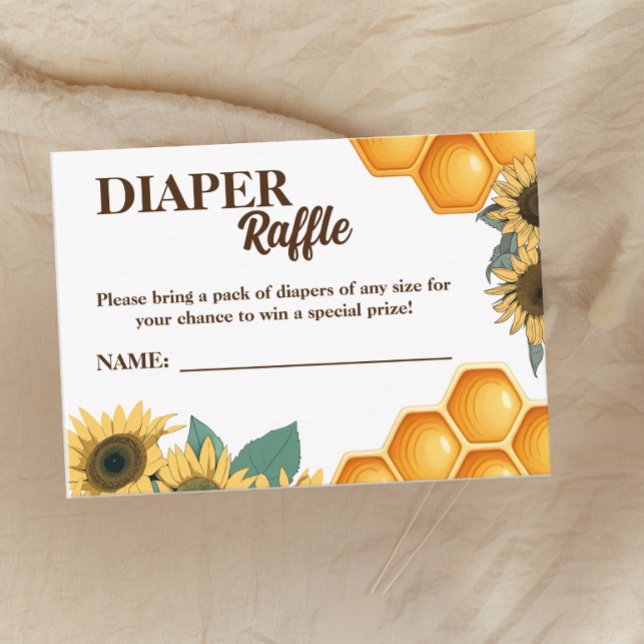 Carte D'accompagnement Miel Bee et Tournesol Maman à Bee Diaper Raffle (Créateur téléchargé)