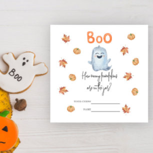 Carte D'accompagnement Mignon fantôme, Combien de baby showers citrouille