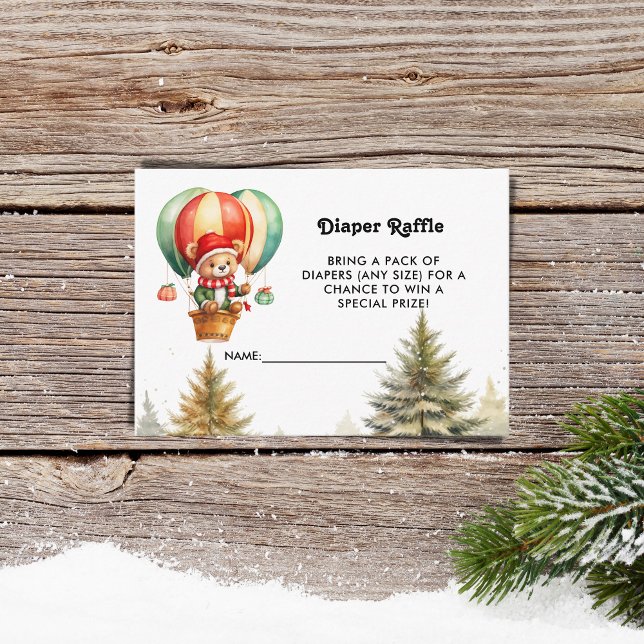 Carte D'accompagnement Mignonne Noël Tedy Bear Winter Woodland Diaper (Créateur téléchargé)
