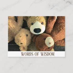 Carte D'accompagnement Mignonne Simple Rustique Teddy Ours Paroles de sag