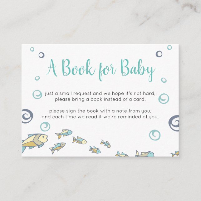 Carte D'accompagnement Mignonne Sous Le Baby shower De Mer Livre Pour Béb (Devant)