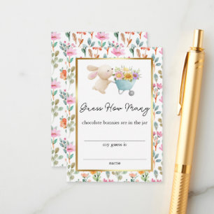 Carte D'accompagnement Mignons Petits Fleurs sauvages Bunny Devinez Combi