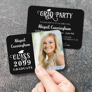 Carte D'accompagnement Mini Graduation Party Classe photo Année Invitatio