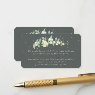 Carte D'accompagnement Mini Gris Vert Snowberry+Eucalyptus en ligne RSVP