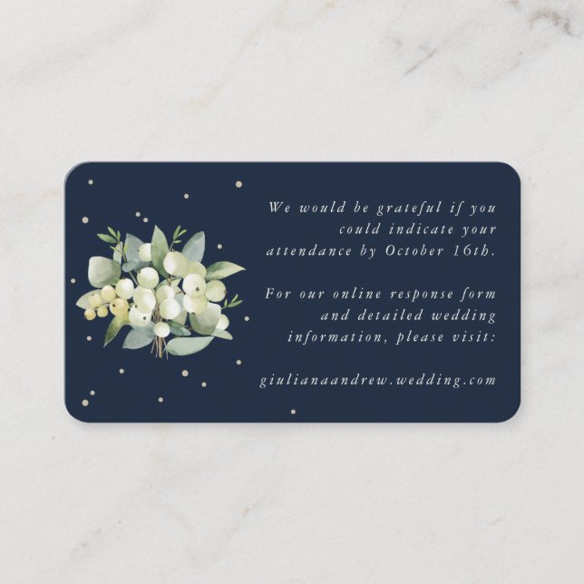 Carte D'accompagnement Mini Marine Snowberry+Eucalyptus Mariage en ligne  (Devant)