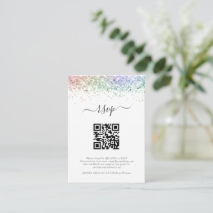 Carte D'accompagnement Mini Parties scintillant arc-en-ciel QR Code Maria