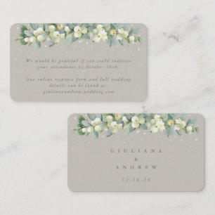 Carte D'accompagnement Mini Snowberry gris+Eucalyptus en ligne RSVP