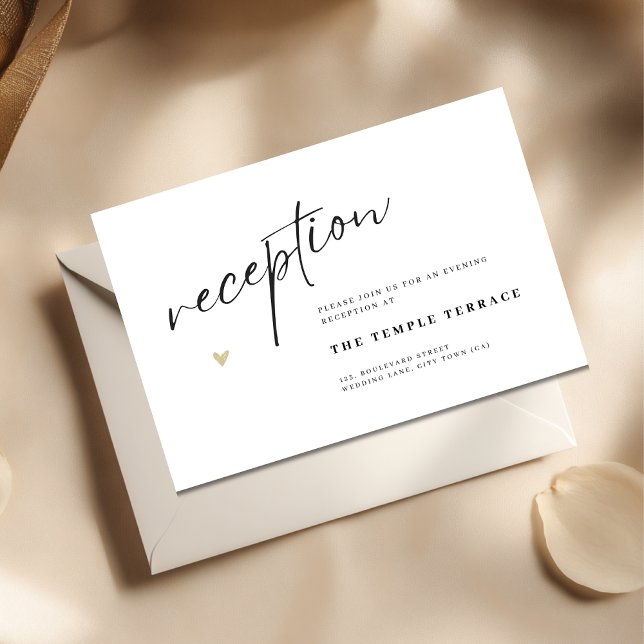 Carte D'accompagnement Minimal Elegant Calligraphy Typo Wedding  (Elegant Wedding Reception enclosure card)