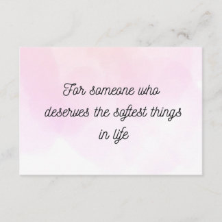 Carte D'accompagnement Minimal Soft Quote Greeting Card Thoughtful Gift