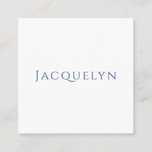 Carte D'accompagnement Minimaliste Blanc Bleu Simple Élégant Moderne Nom