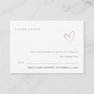 Carte D'accompagnement Minimaliste Chic Rose Tendre Tirage au Sort Lange 