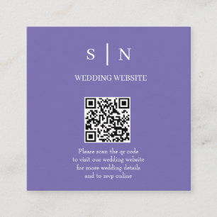 Carte D'accompagnement Minimaliste et Chic Code QR Violet et Blanc