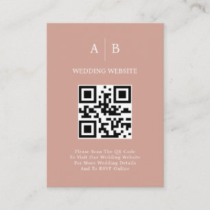 Carte D'accompagnement Minimaliste et Chic Mariage Code QR Blanc Terracot