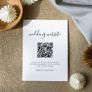 Carte D'accompagnement Minimaliste et chic noir et blanc Mariage de code