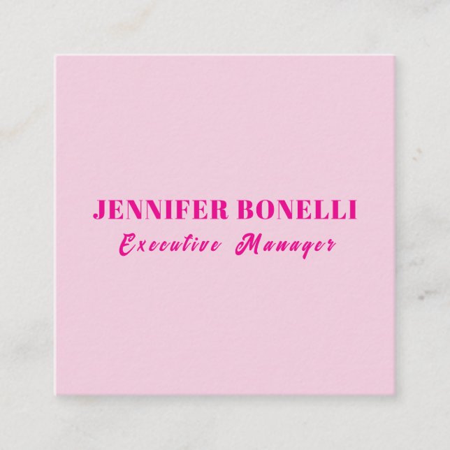 Carte D'accompagnement Minimaliste rose tendance personnalisé nom personn (Devant)