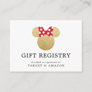 Carte D'accompagnement Minnie Mouse   Registre des cadeaux de Fête des ma