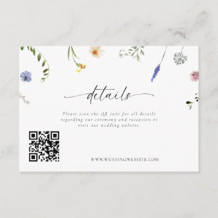 Carte D'accompagnement Minuscule Mariage Fleur sauvage