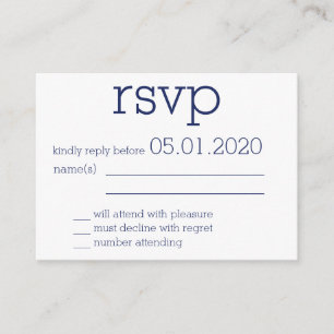 Carte D'accompagnement Minuscule Monogramme Marine Bleu Mariage moderne R
