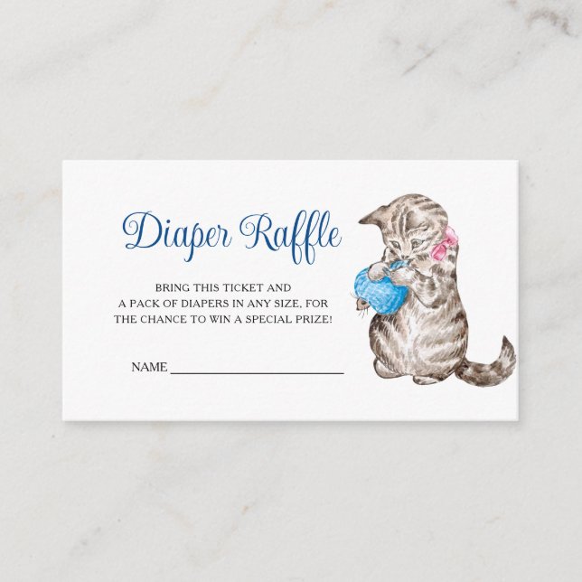 Carte D'accompagnement Miss Moppet Kitten Baby shower Déchets Raffin (Devant)