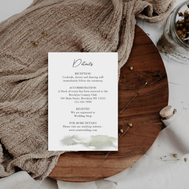 Carte D'accompagnement Misty Mountain Wedding Details  (Créateur téléchargé)
