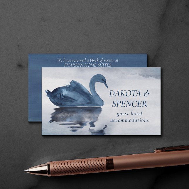 Carte D'accompagnement Misty Reflections | Dusty Blue Swan Détails de l'i (Créateur téléchargé)